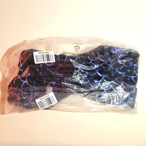 ❤️NWT VINTAGE TORRID SWIM BIKINI TOP - SHINY BLUE MERMAID ZIP FRONT ACTIVE - Picture 7 of 13